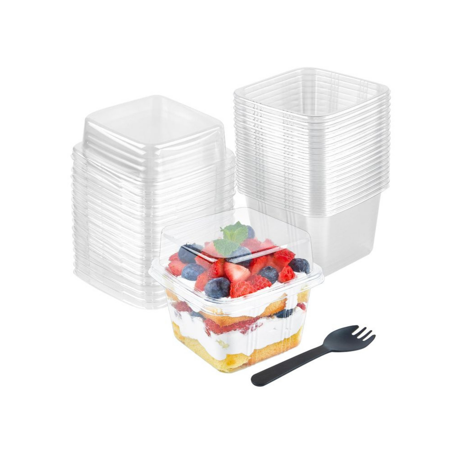 Q-Pack de 50 Envase transparente 7x 8 | Cuchareable