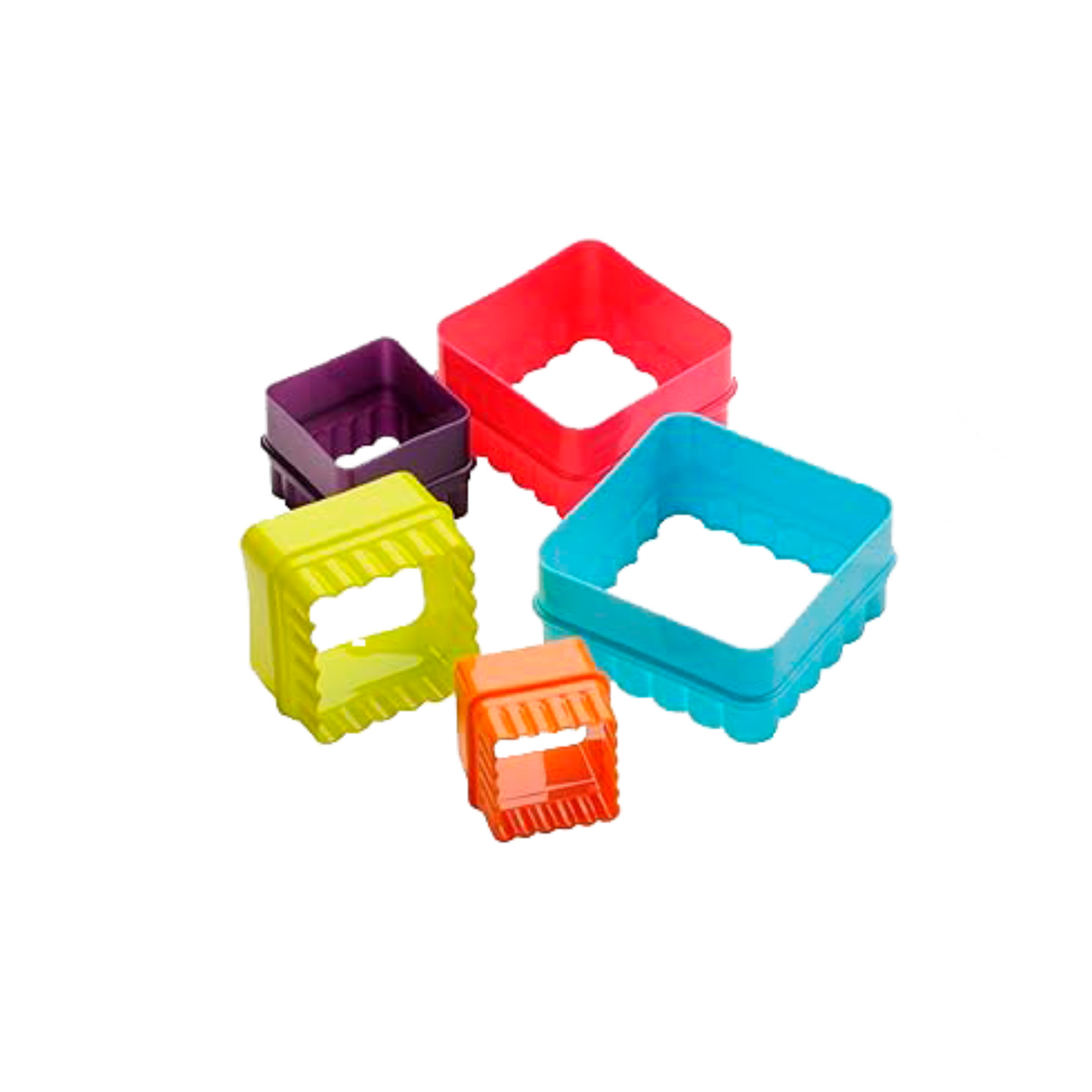 R- Cortadores Plásticos Cuadrados set-5. Colores mixtos