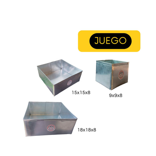 O- Juego de moldes cuadrados Ivhalia  9, 15, 18 x 8 de alto