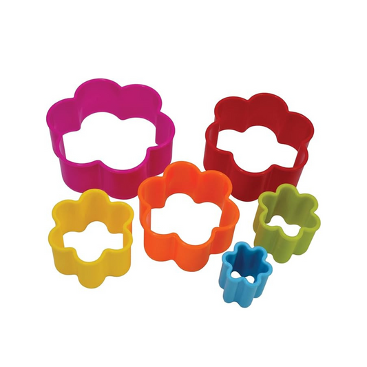 R- Cortadores Plásticos Flores set-5. Colores Mixtos